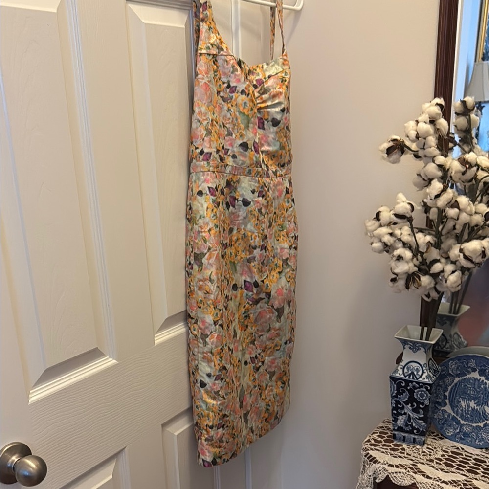 Anthropology Floral Spaghetti Strap Dress